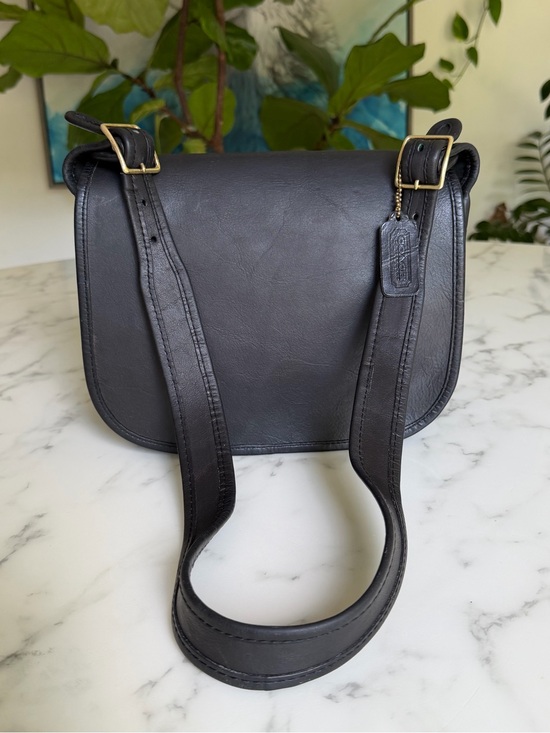 Coach Handbags - COACH Vintage NYC Classic Shoulder Bag 9170 Black Leather Brass Flap 80's USA